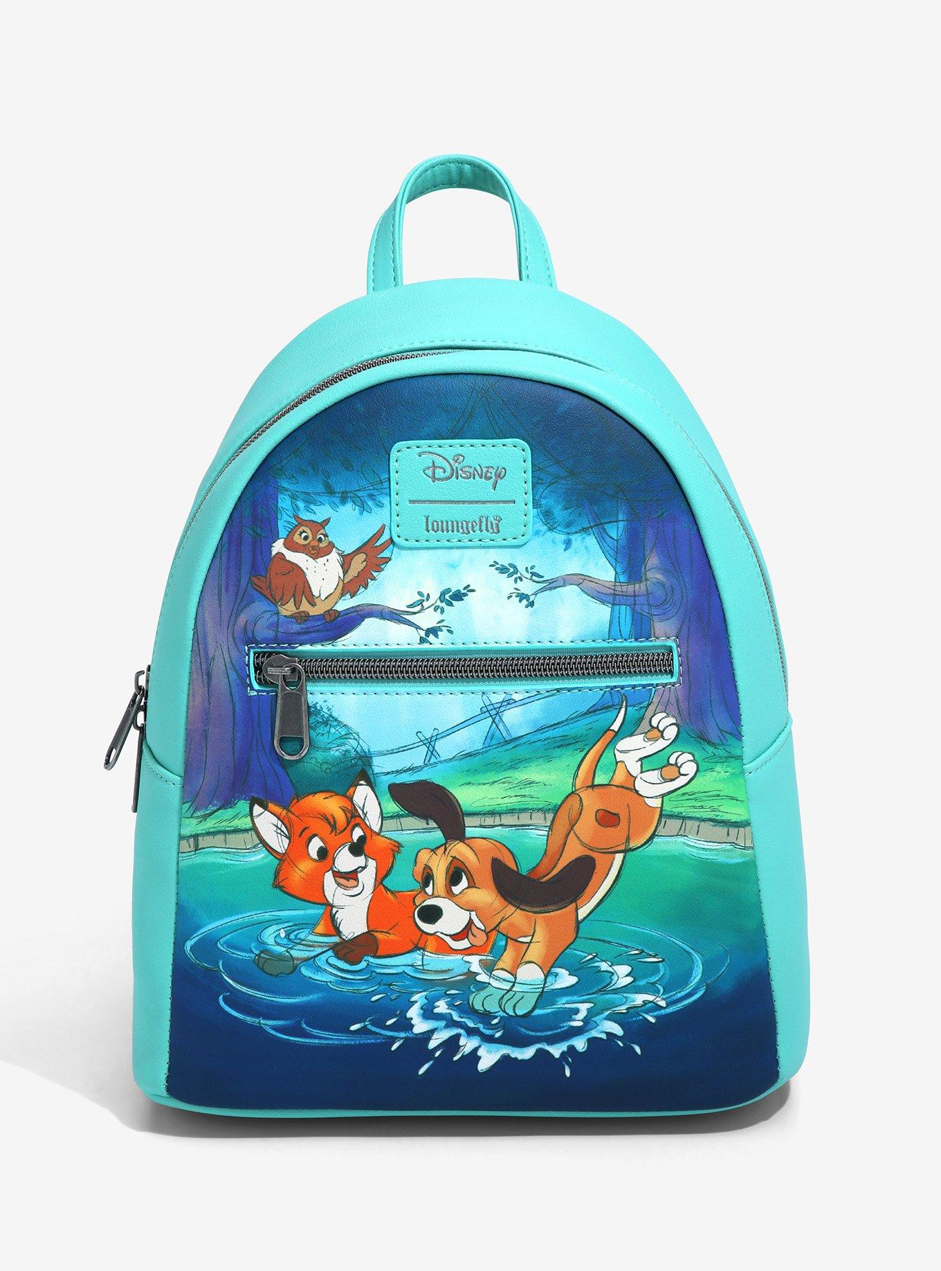 Fox & hound Mini Backpack in Green and Blue Loungefly The Fox And The Hound Floral Mini Backpack | Hot Topic main image 3