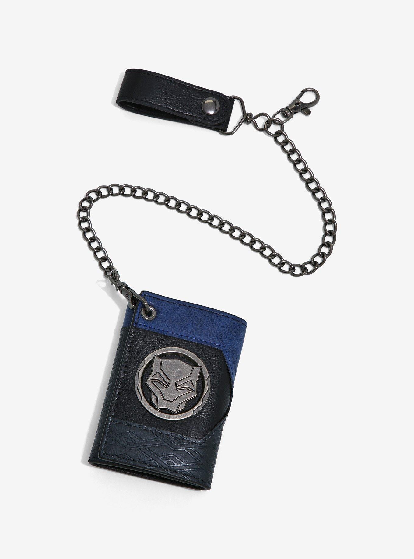 Punisher Metal Badge Trifold Chain Wallet