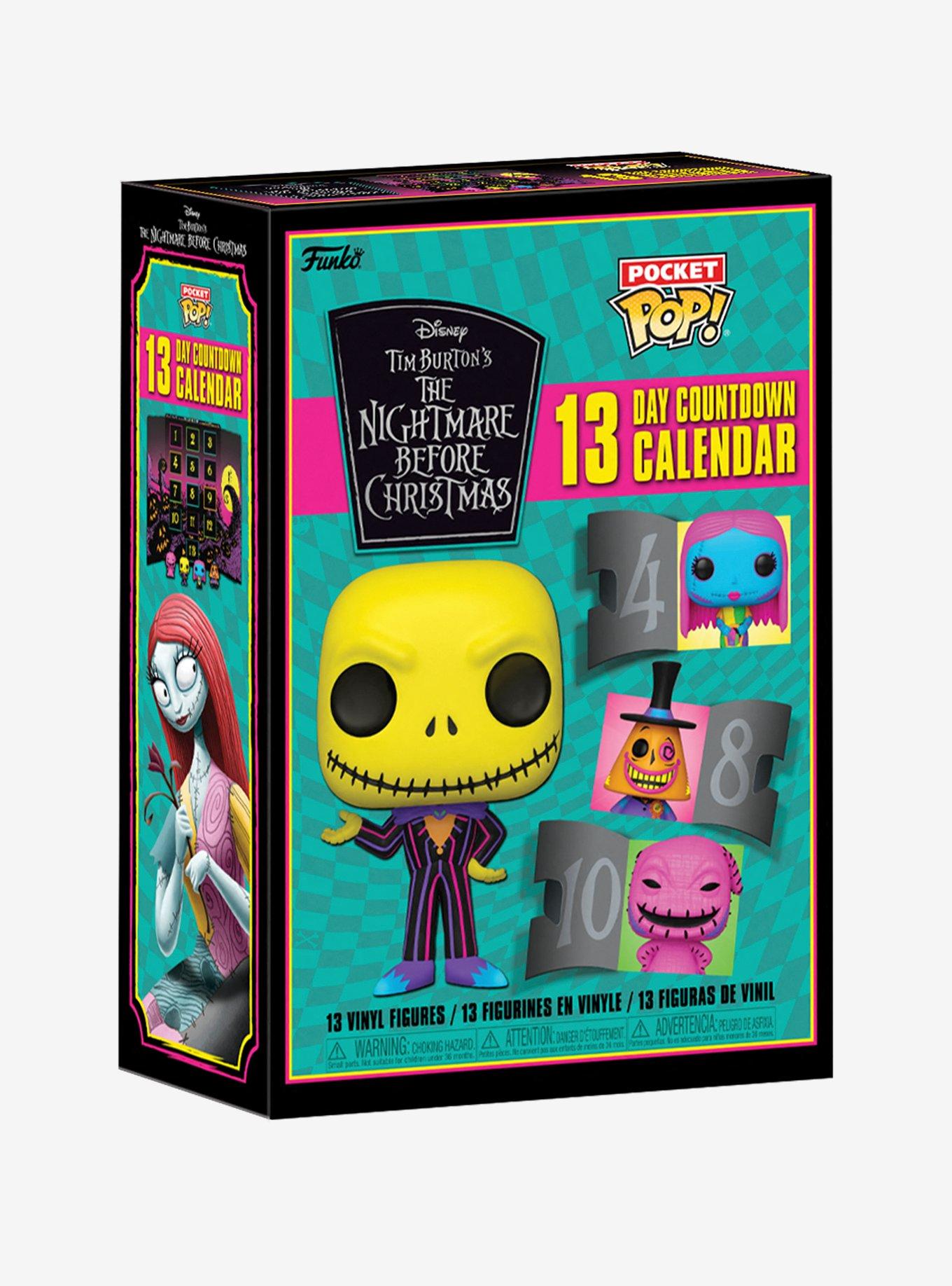 Funko The Nightmare Before Christmas Pocket Pop! 13 Day Countdown Calendar (Blacklight) Vinyl Figures, , hi-res