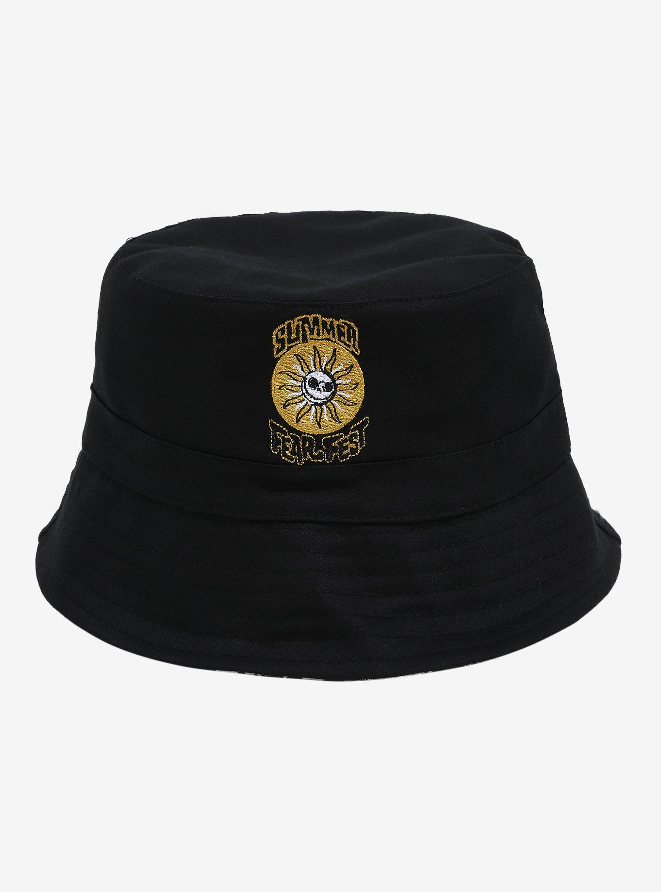 Disney The Nightmare Before Christmas Summer Fear Fest Jack Skellington Sun Logo Reversible Youth Bucket Hat - BoxLunch Exclusive, , hi-res
