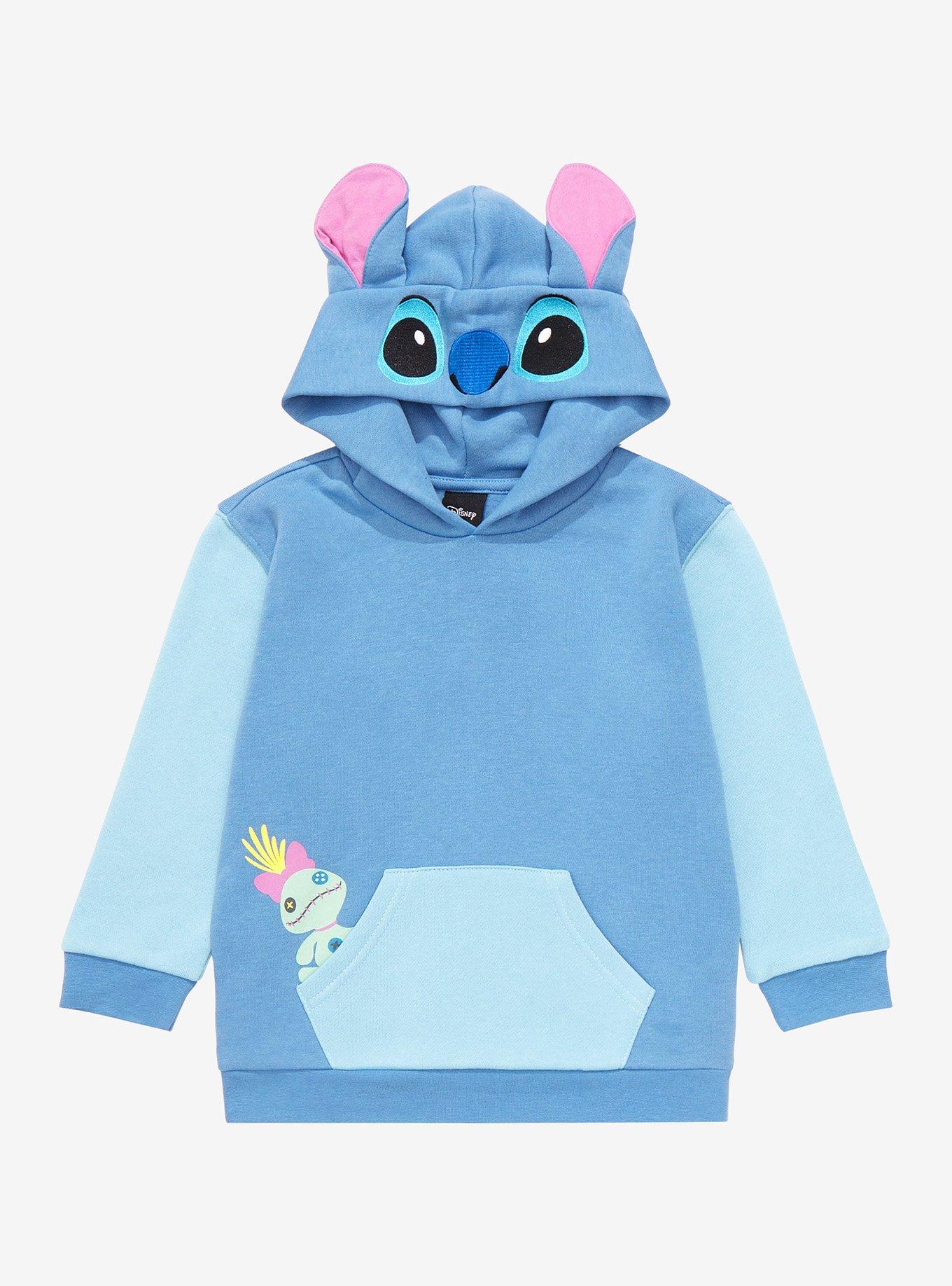 Disney Lilo & Stitch Ears Hood Blue Hoodie Medium, M