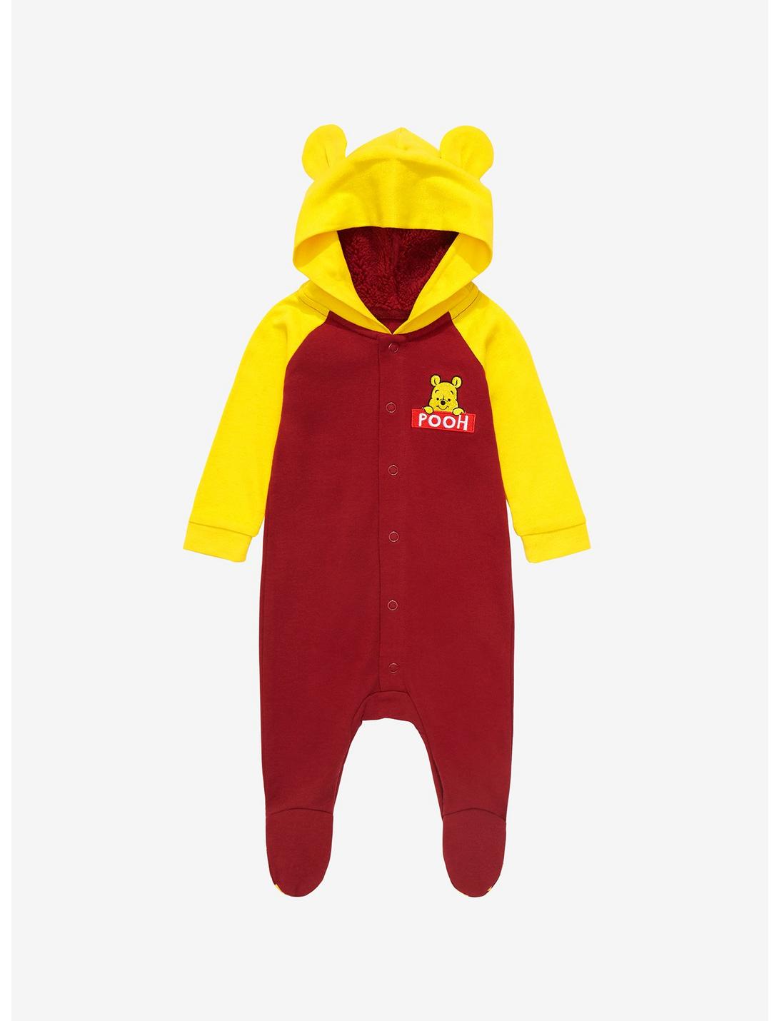 Disney Winnie the Pooh Eared Hood Full-Body Infant One-Piece, RED, hi-res