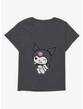 Kuromi Flirty Wink Girls T-Shirt Plus Size, , hi-res