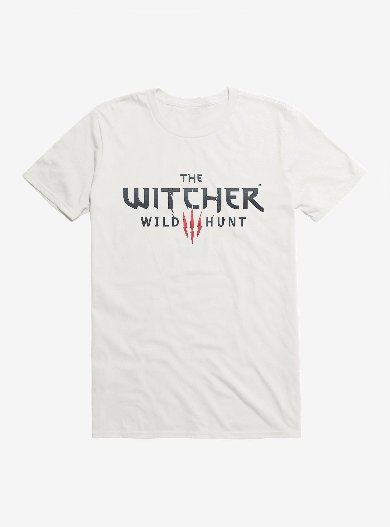 The Witcher Wild Hunt Dark Logo T-Shirt, WHITE, hi-res