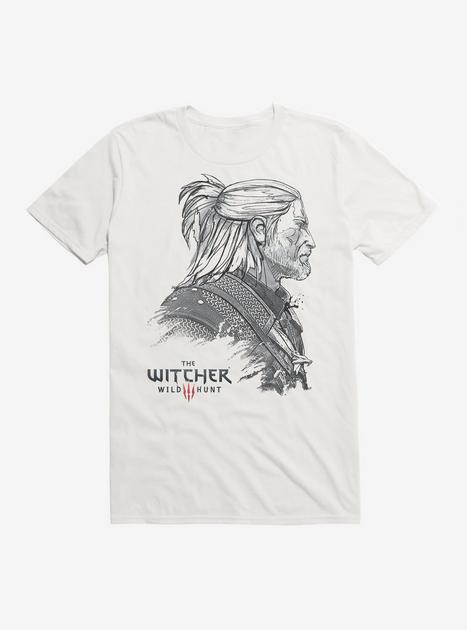 The Witcher Wild Hunt Geralt of Rivia Sketch T-Shirt - WHITE | Hot Topic