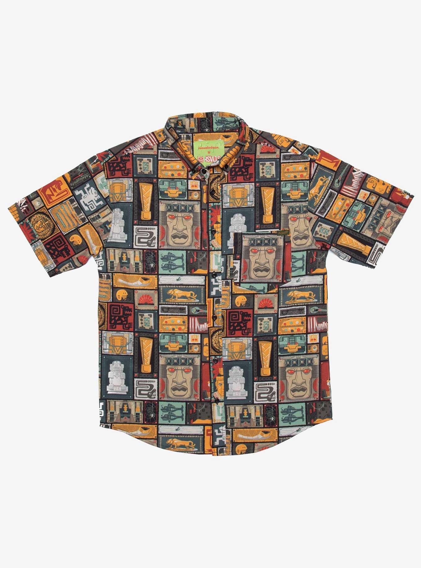 RSVLTS Legends Of The Hidden Temple Olmec's Temple Woven Button-Up, MULTI, hi-res