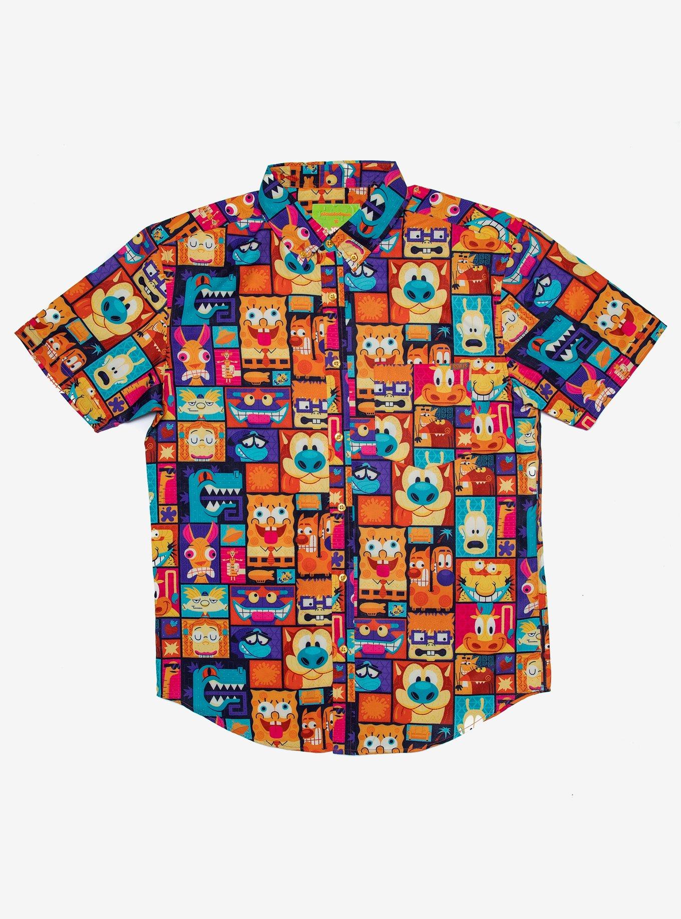 RSVLTS Nickelodeon Tiki Toons Woven Button-Up, MULTI, hi-res