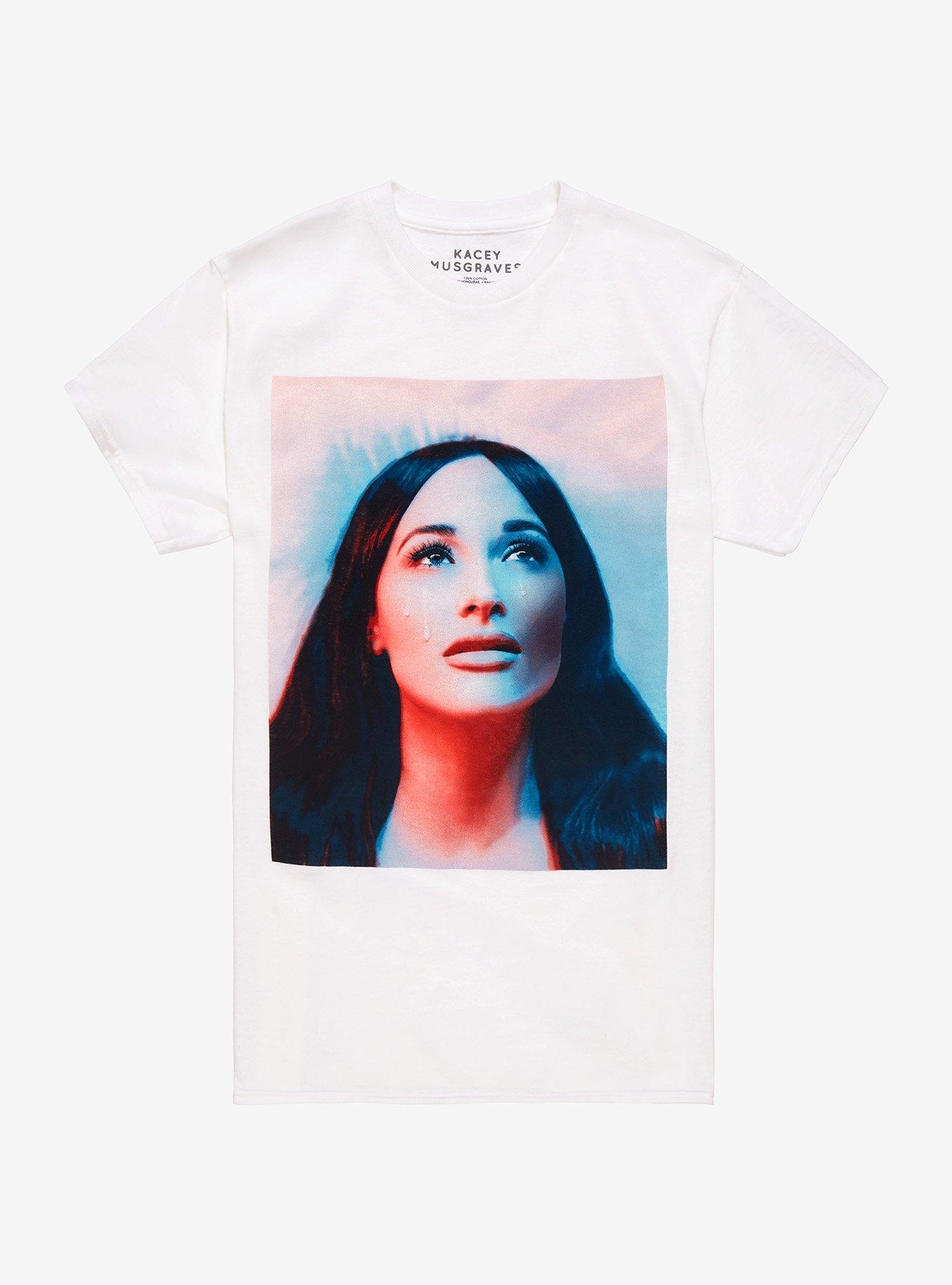 Kacey Musgraves Portrait Boyfriend Fit Girls T-Shirt, BRIGHT WHITE, hi-res