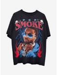 Pop Smoke Flames Portrait T-Shirt, BLACK, hi-res