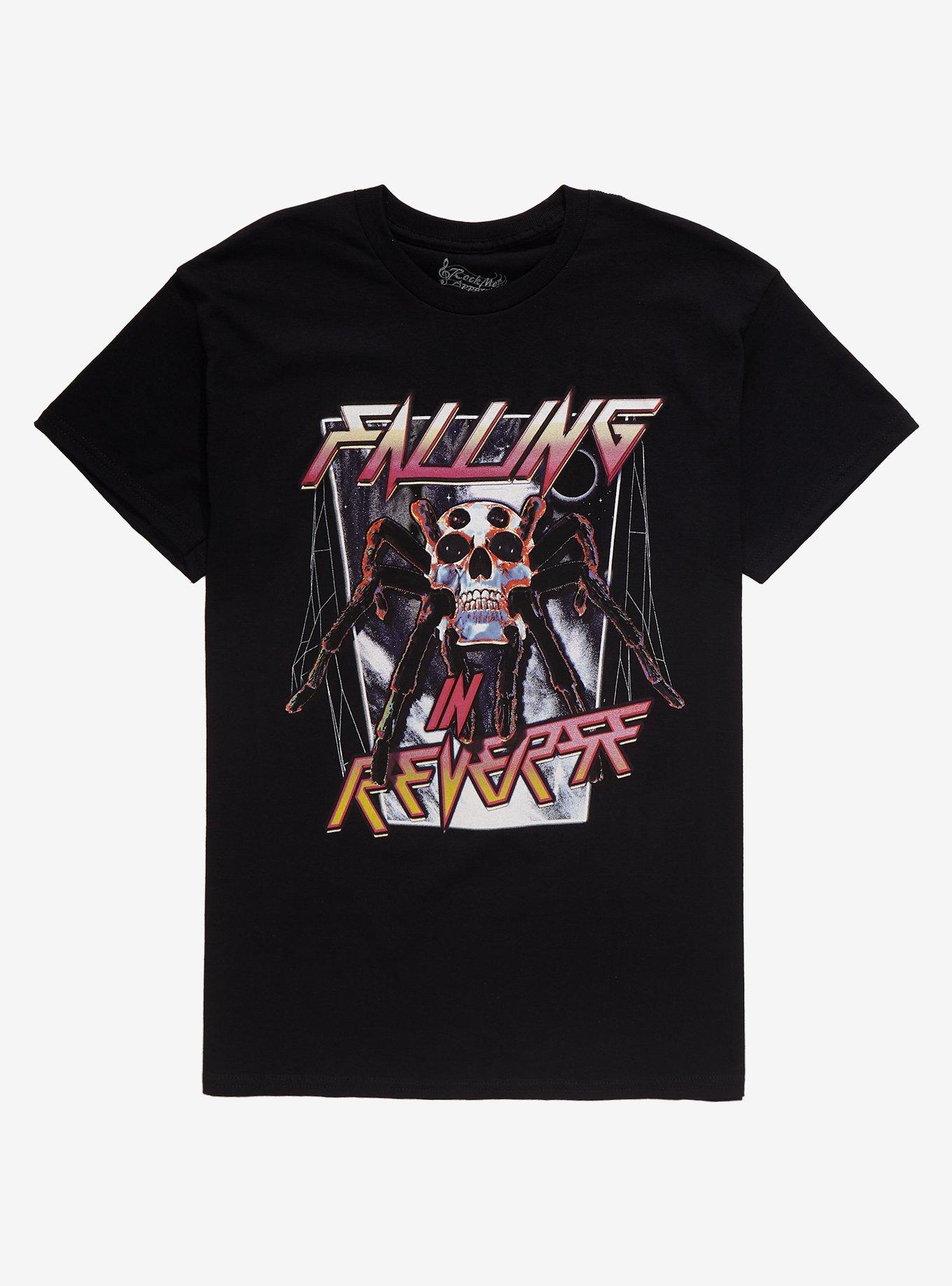 Falling In Reverse Spider Skull T-Shirt, BLACK, hi-res