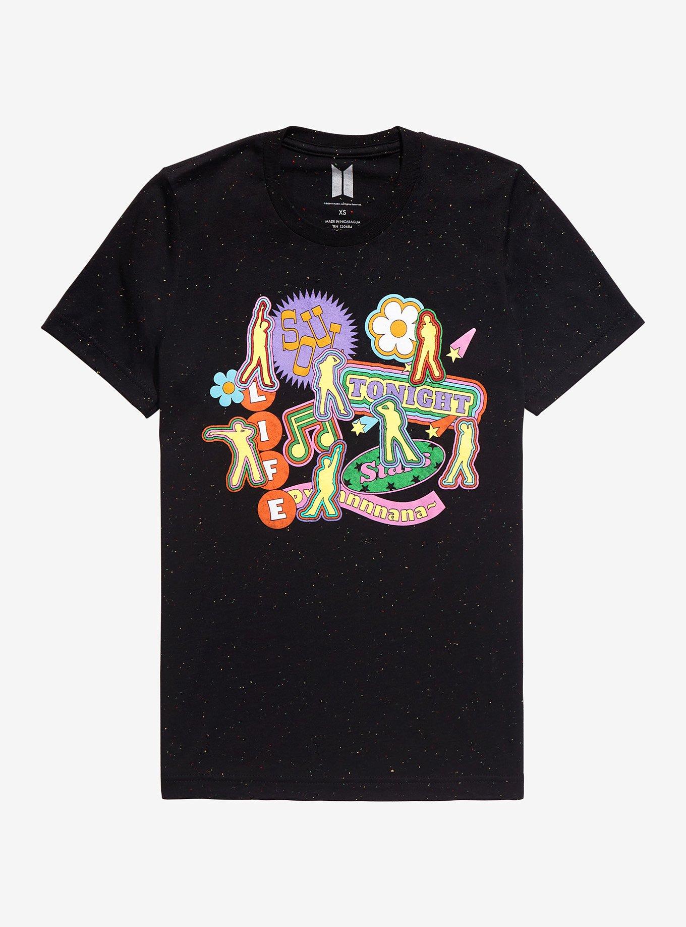 BTS Dynamite Speckled T-Shirt, BLACK, hi-res