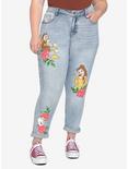 Disney Beauty And The Beast Roses Mom Jeans Plus Size, INDIGO WASH, hi-res