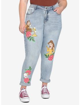 Disney Beauty And The Beast Roses Mom Jeans Plus Size, , hi-res