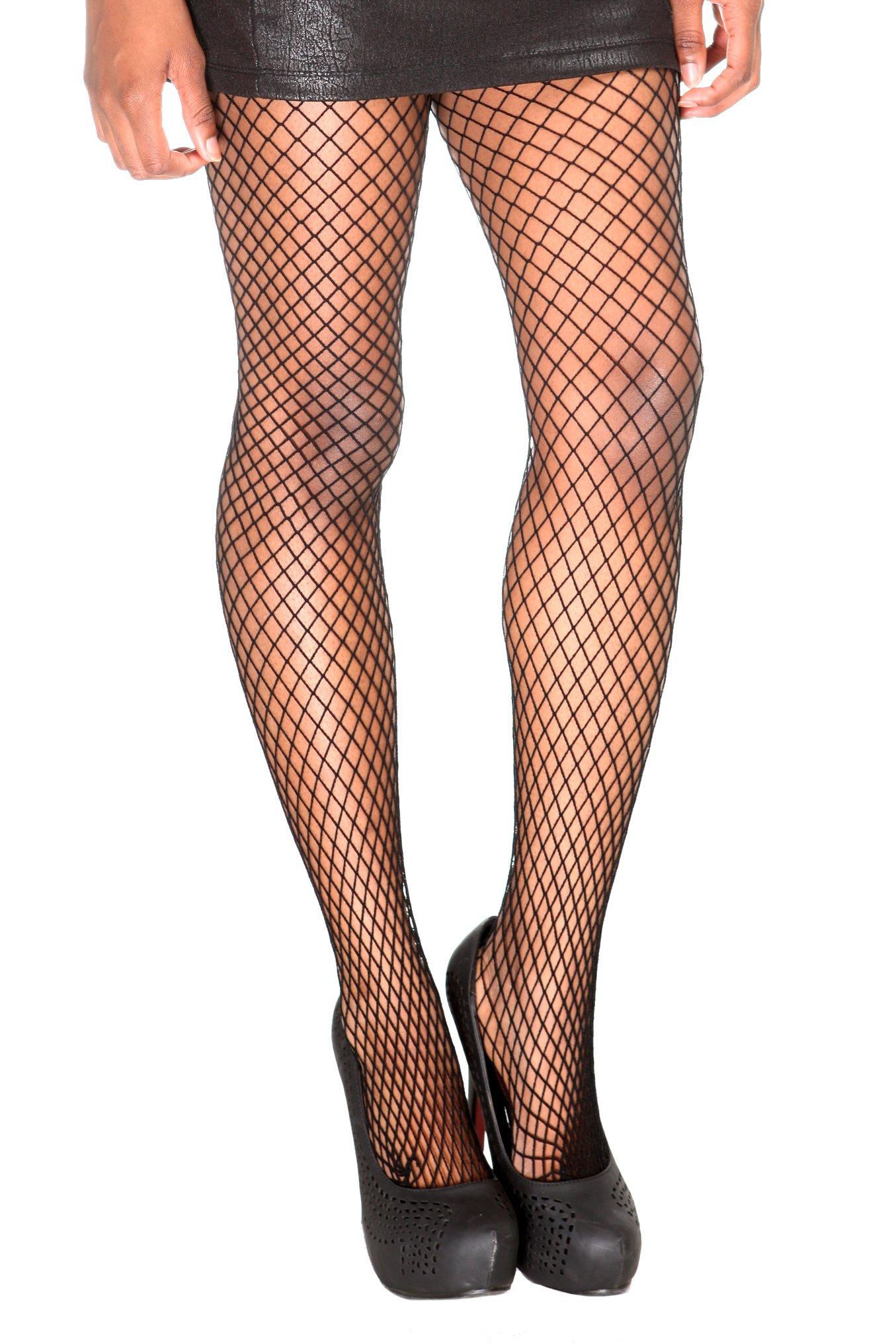 HOT TOPIC PLUS XL SIZE BLACK MEDIUM FISHNET FOOTED TIGHTS PANTYHOSE NEW IN  BAG