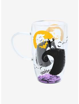 Plus Size Disney The Nightmare Before Christmas Spiral Hill Glitter Glass Mug , , hi-res