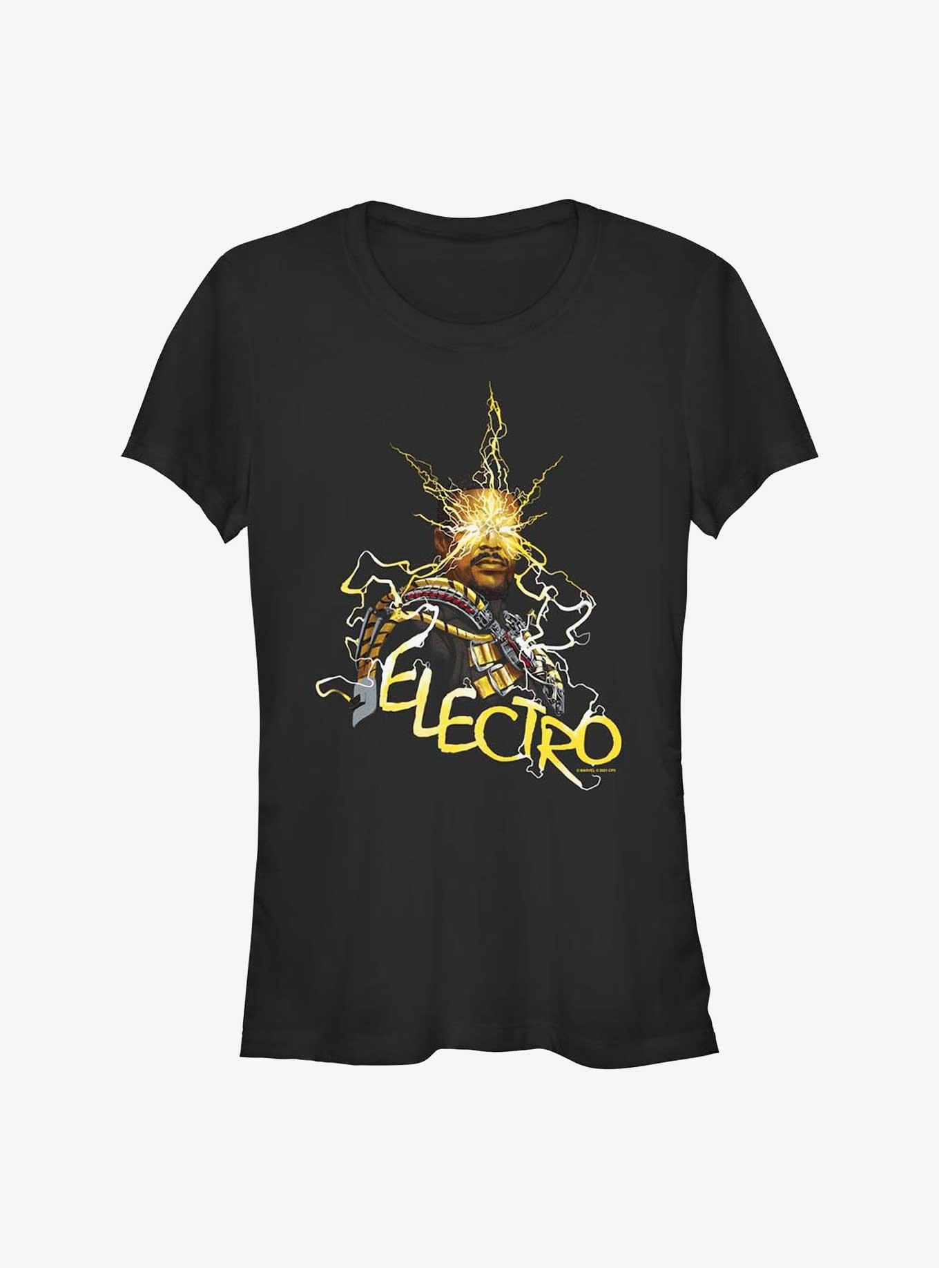 Marvel Spider-Man: No Way Home Electrical Electro Girls T-Shirt, BLACK, hi-res