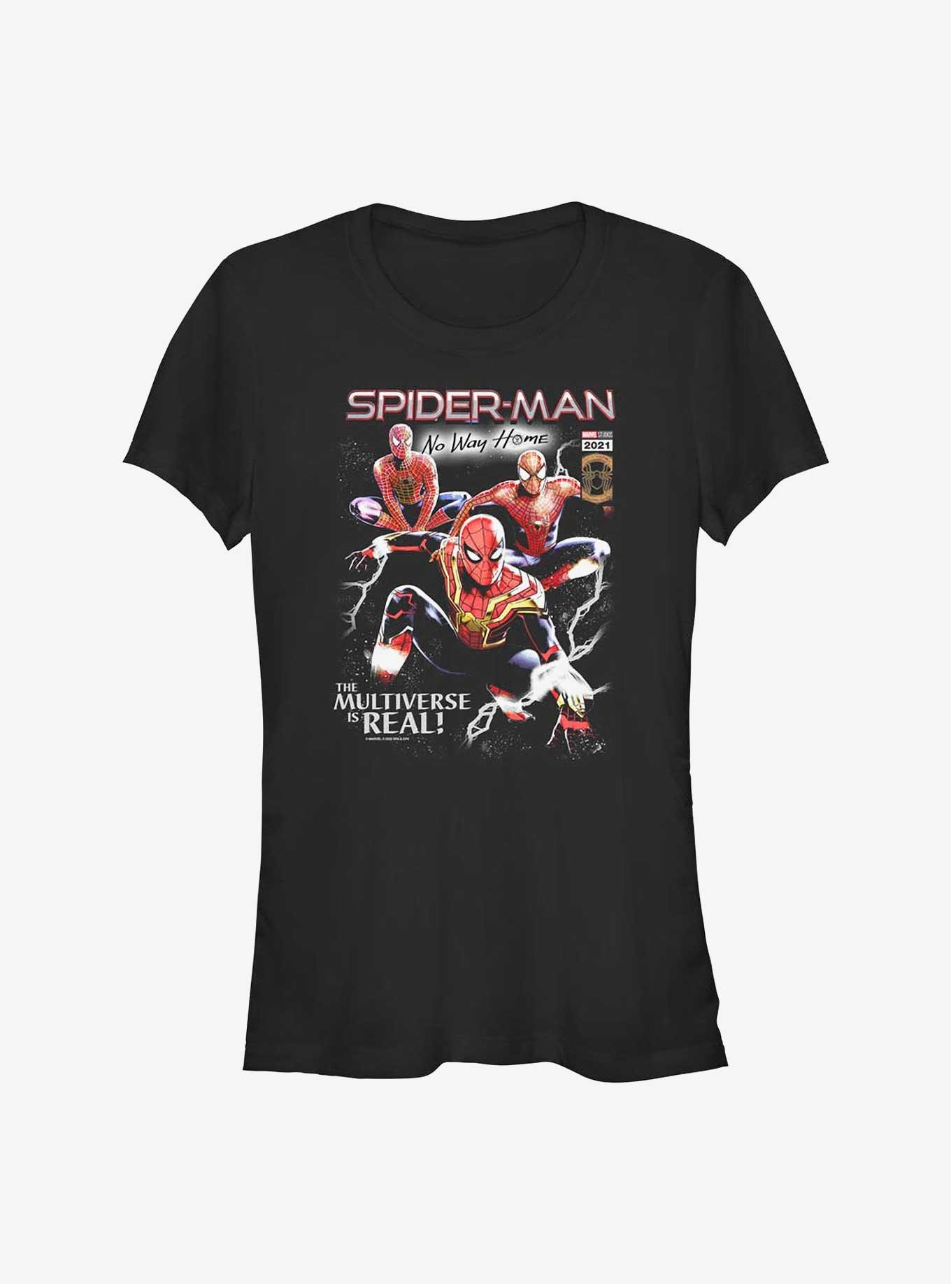 Marvel Spider-Man: No Way Home The Multiverse Is Real Girls T-Shirt, BLACK, hi-res