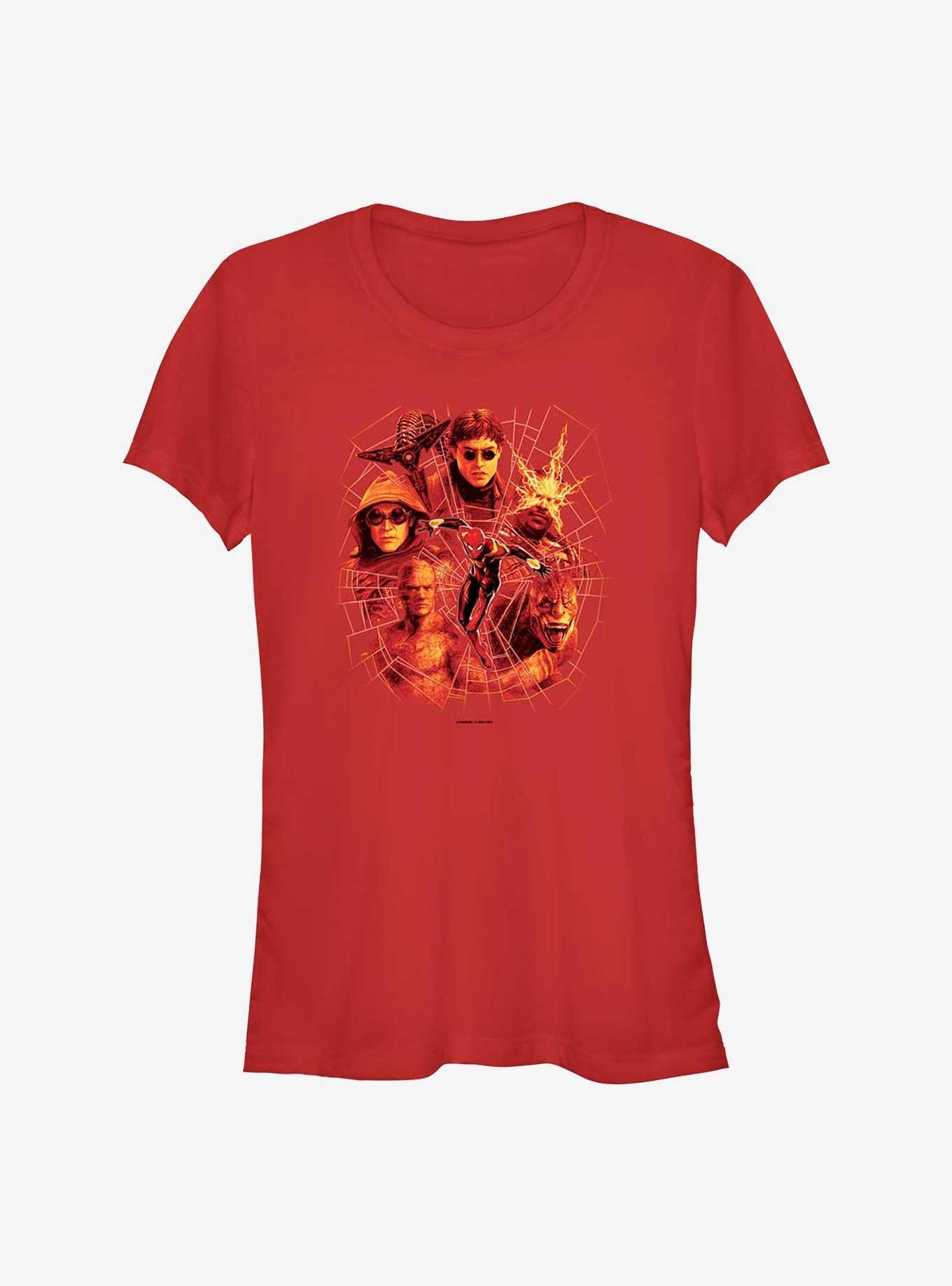 Marvel Spider-Man: No Way Home Villain Web Girls T-Shirt, RED, hi-res