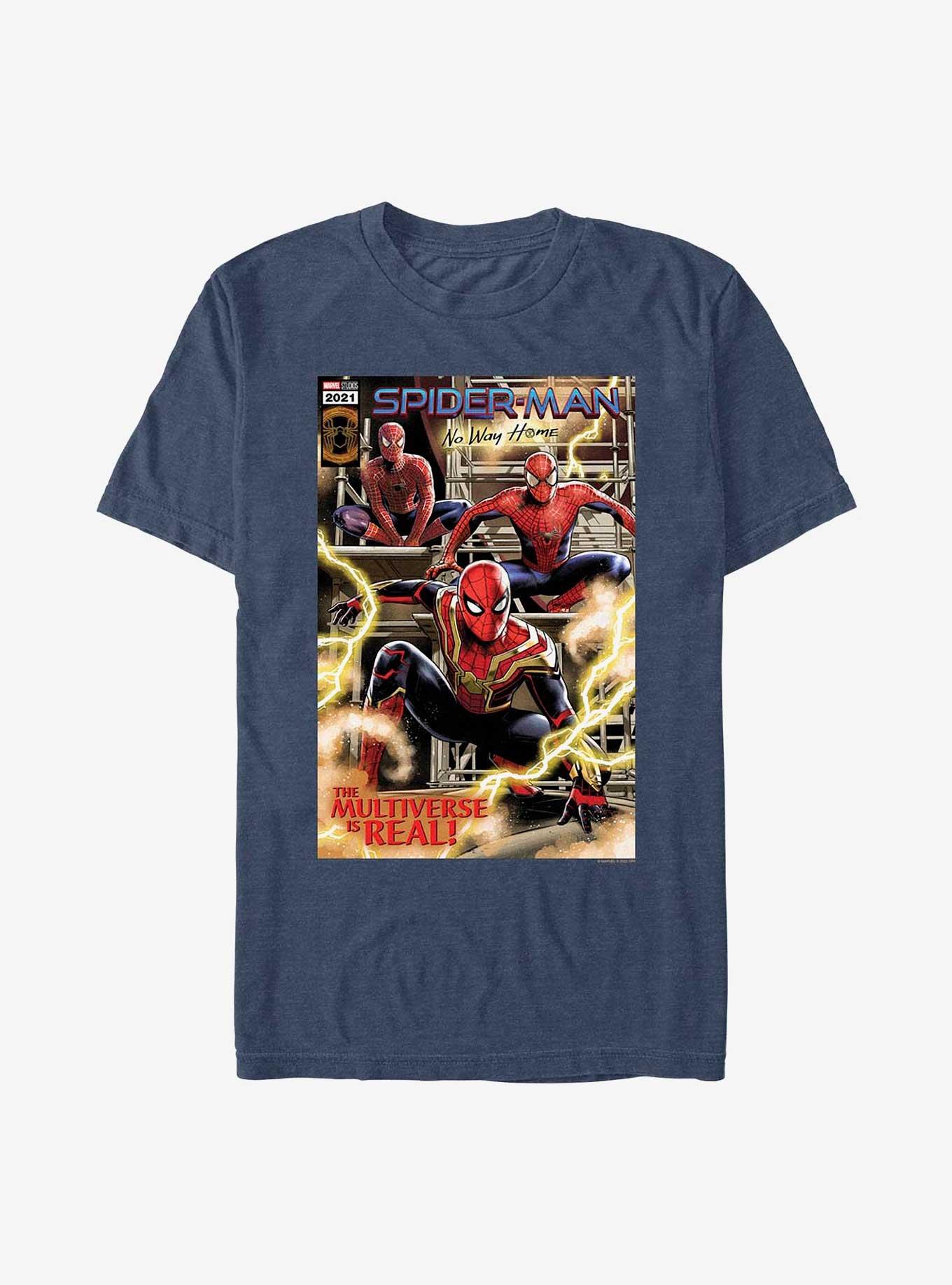 Marvel Spider-Man: No Way Home Comic T-Shirt, NAVY HTR, hi-res