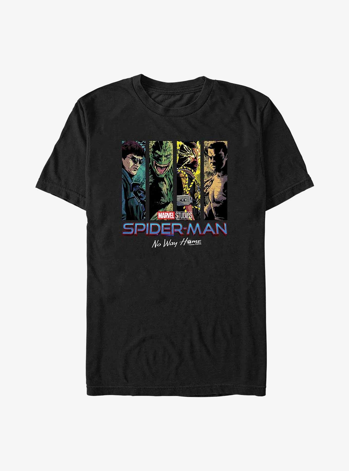 Marvel Spider-Man: No Way Home Villain Panels T-Shirt, BLACK, hi-res