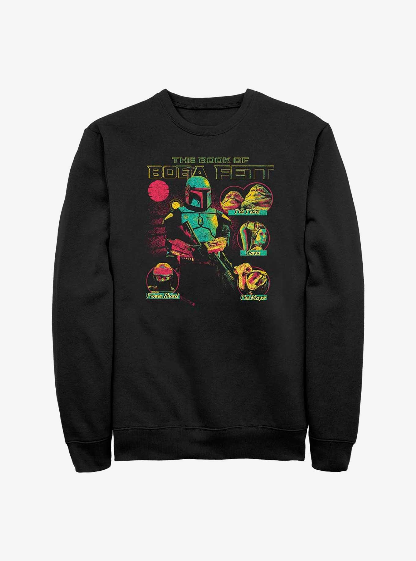 Star Wars Book Of Boba Fett Character Circles Sweatshirt, BLACK, hi-res