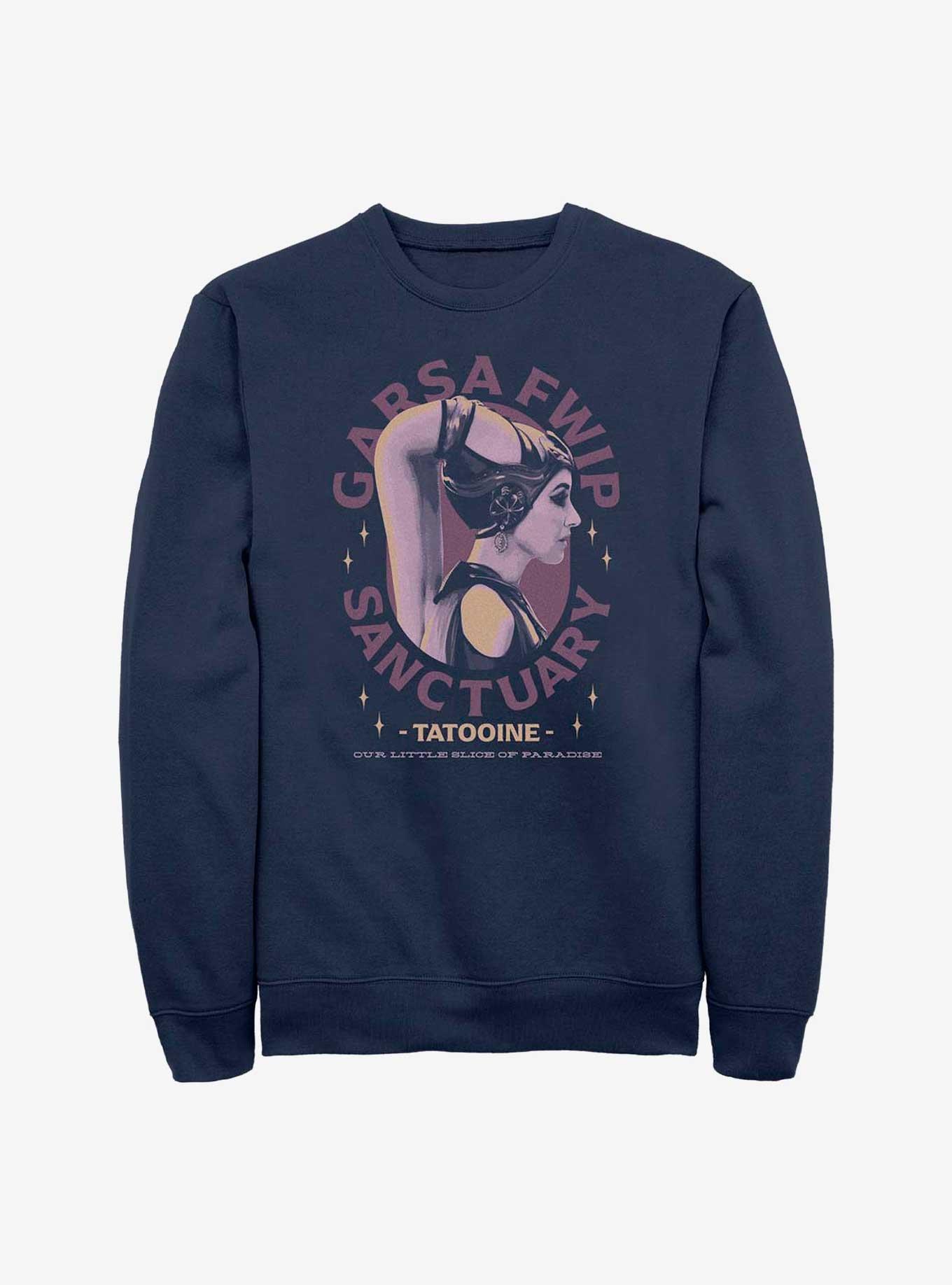 Star Wars Book Of Boba Fett Garsa Fwip Sanctuary Sweatshirt, NAVY, hi-res