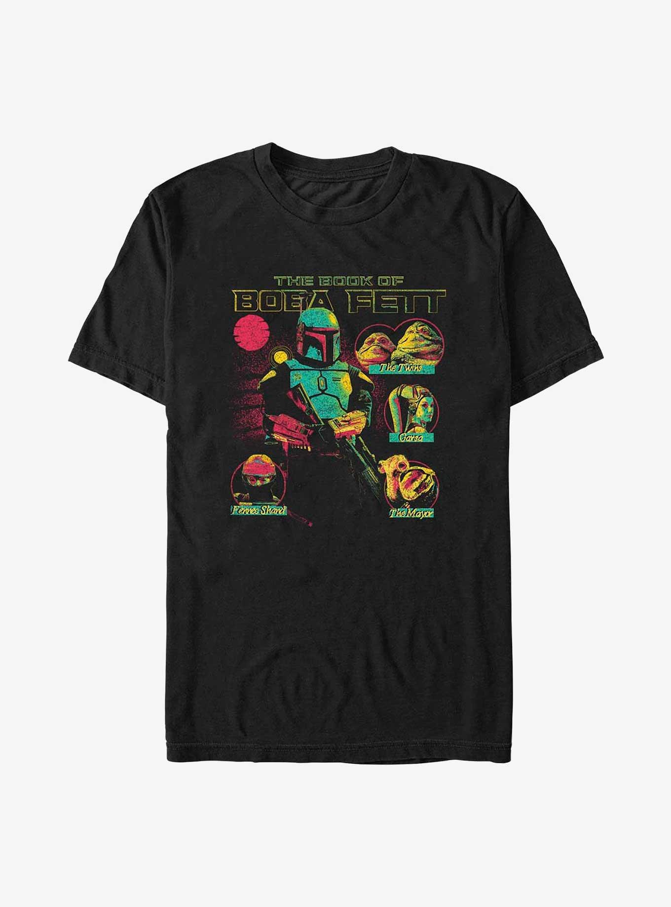 Star Wars Book Of Boba Fett Character Circles T-Shirt, BLACK, hi-res