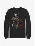 Star Wars Mandalorian Warrior Boba Fett Long-Sleeve T-Shirt, BLACK, hi-res