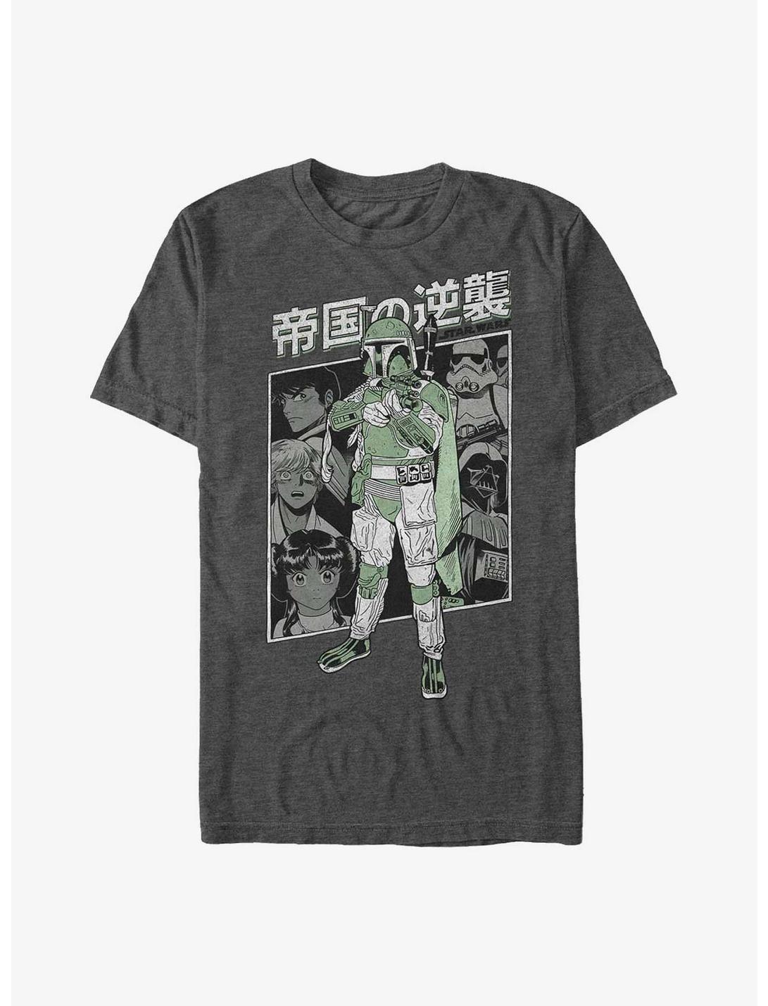 Star Wars Anime Box Boba Fett T-Shirt, CHAR HTR, hi-res
