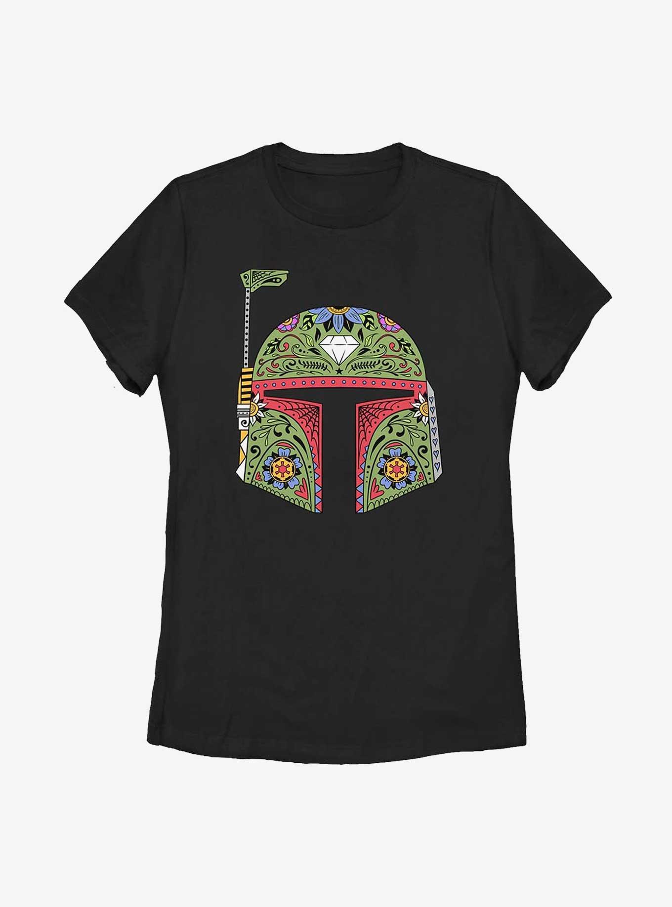 Star Wars Spanish Design Boba Fett Helmet Womens T-Shirt, BLACK, hi-res