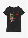 Star Wars Boba Fett Cupid Arrow Youth Girls T-Shirt, BLACK, hi-res