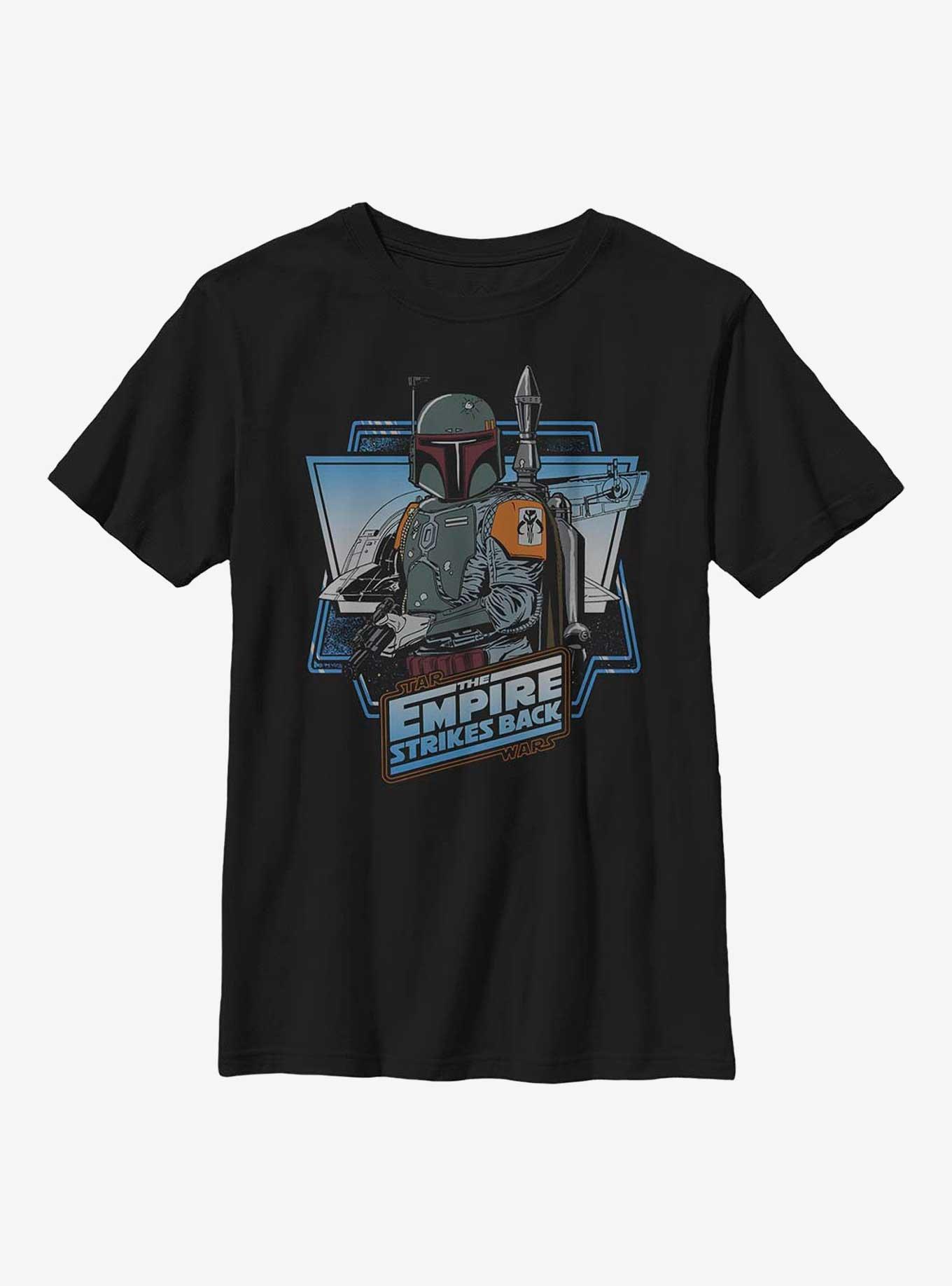 Star Wars The Empire Strikes Back Boba Fett Youth T-Shirt, BLACK, hi-res
