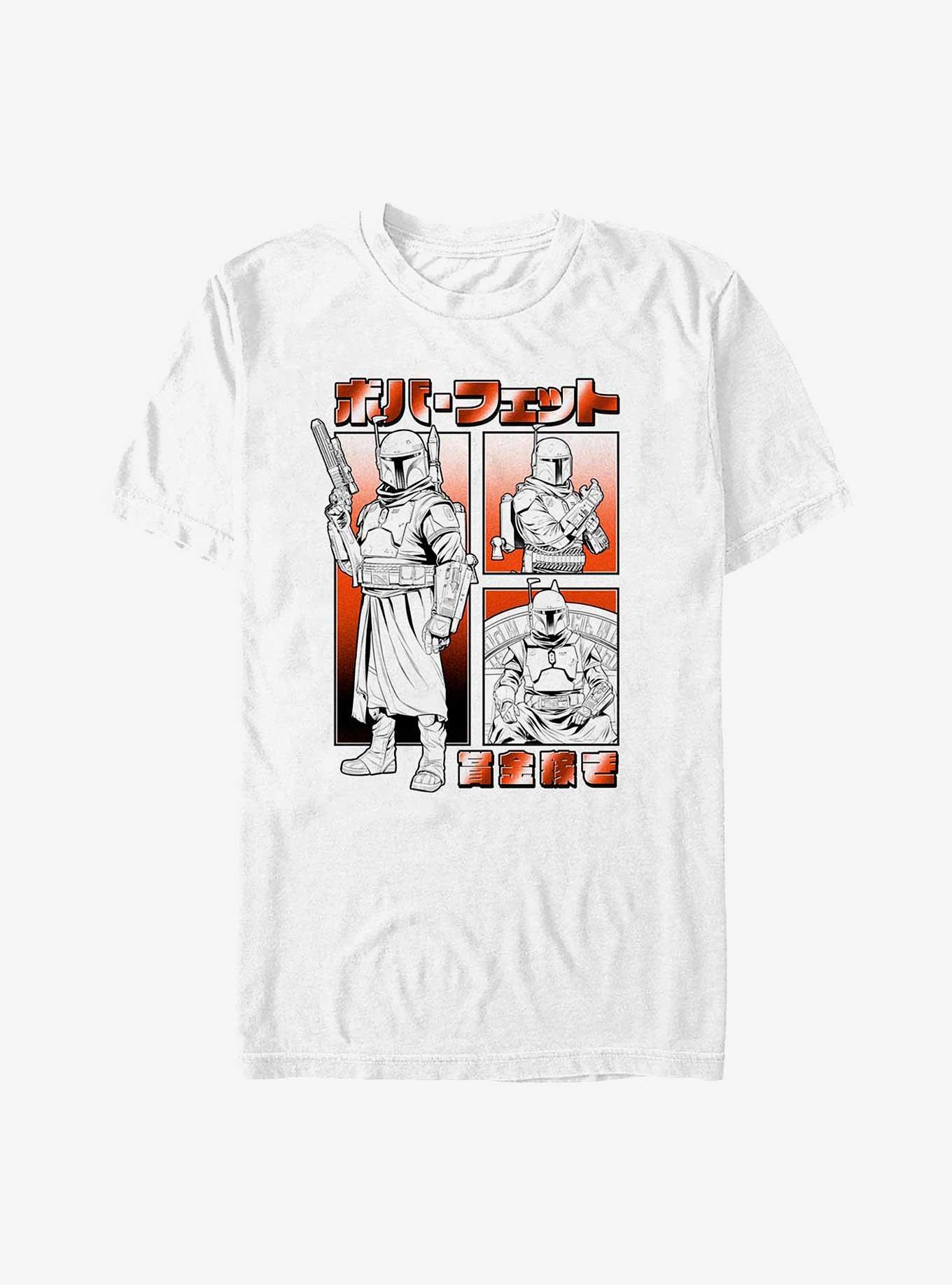 Star Wars The Mandalorian Boba Fett Manga T-Shirt, WHITE, hi-res