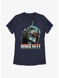Star Wars The Mandalorian Boba Fett Tracking Womens T-Shirt, NAVY, hi-res
