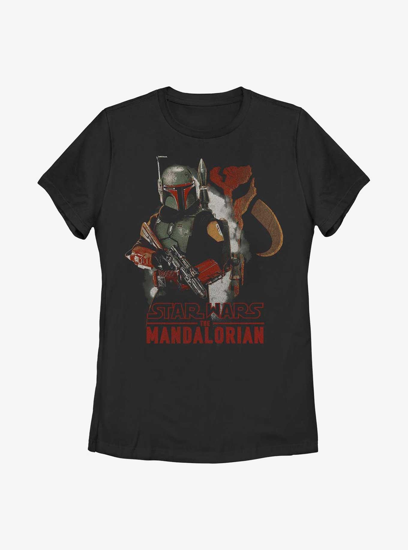 Star Wars The Mandalorian My Father's Armor Boba Fett Womens T-Shirt, BLACK, hi-res