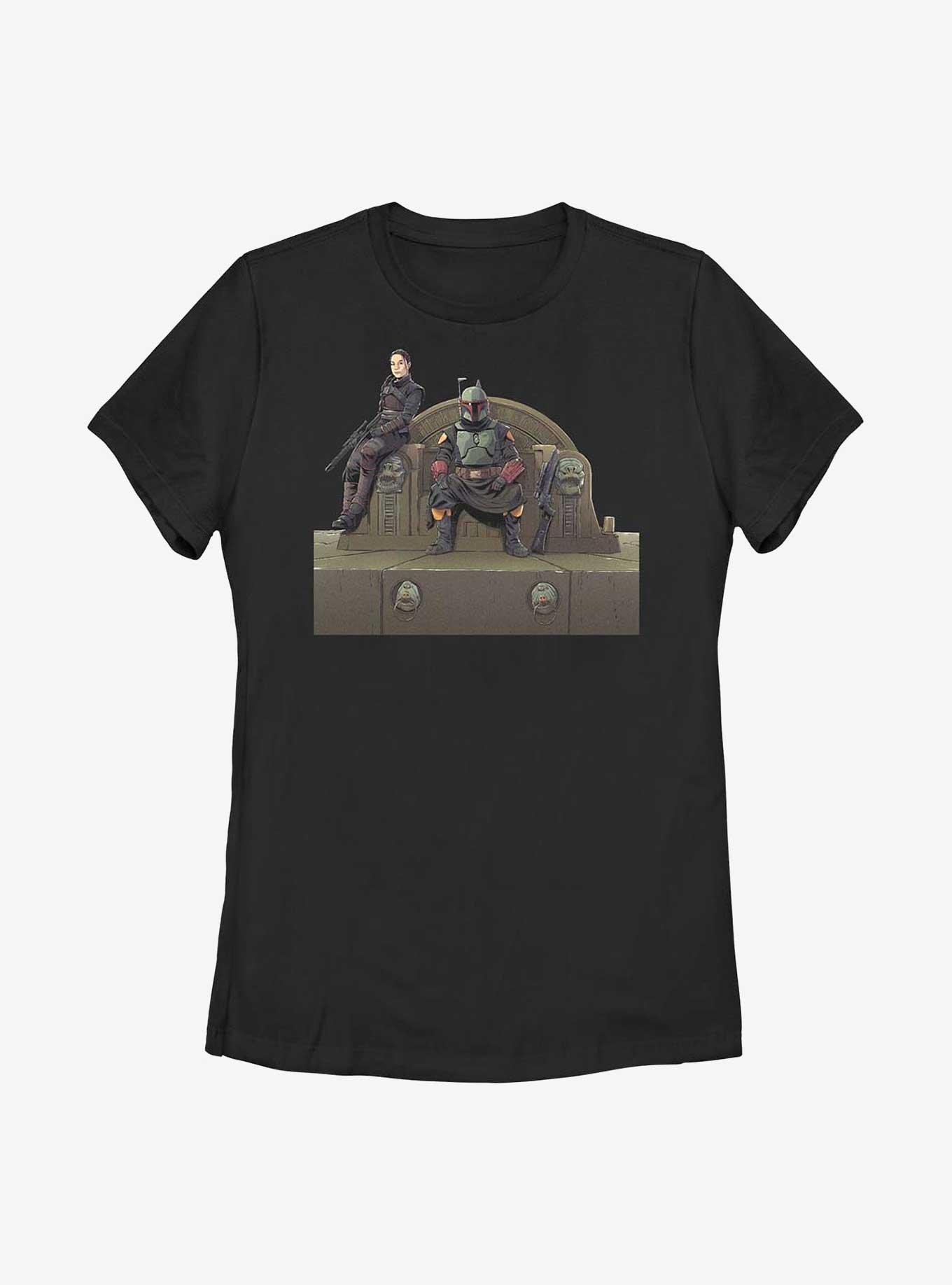 Star Wars The Mandalorian Throne Of Boba Fett Womens T-Shirt, BLACK, hi-res