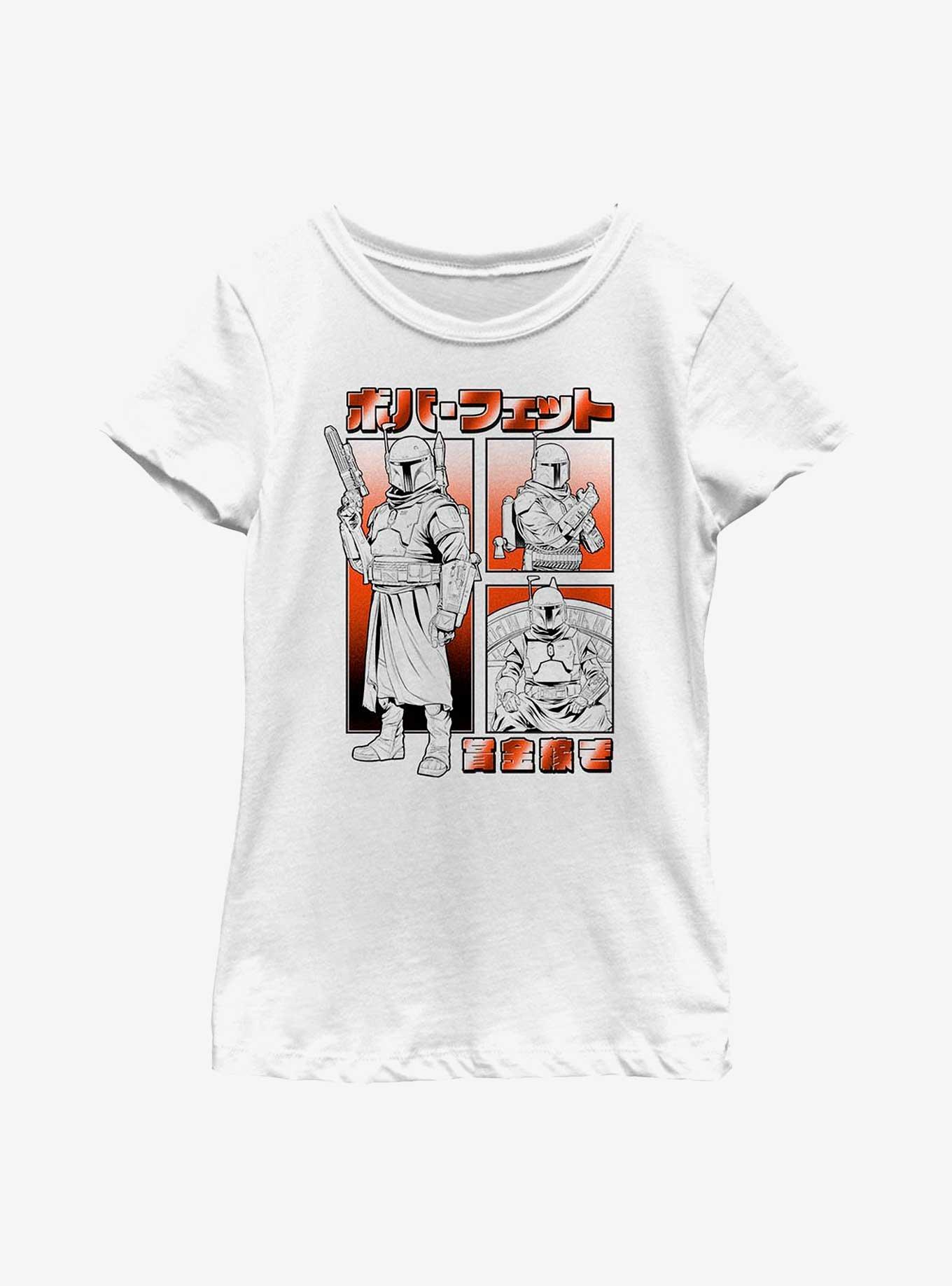 Star Wars The Mandalorian Boba Fett Manga Youth Girls T-Shirt, , hi-res