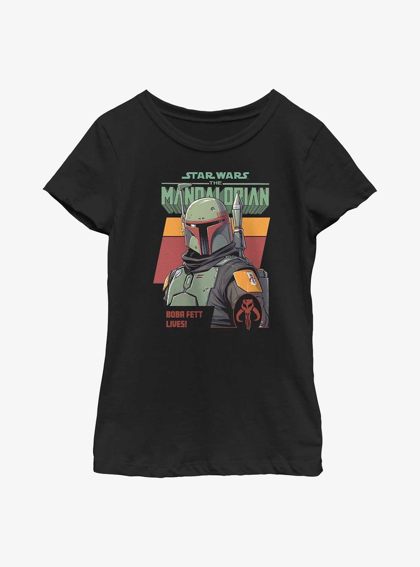 Star Wars The Mandalorian Boba Fett Lives Youth Girls T-Shirt, , hi-res