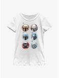 Star Wars The Mandalorian Bounty Hunter Helmets Youth Girls T-Shirt, WHITE, hi-res