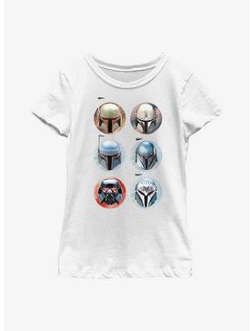 Star Wars The Mandalorian Bounty Hunter Helmets Youth Girls T-Shirt, , hi-res
