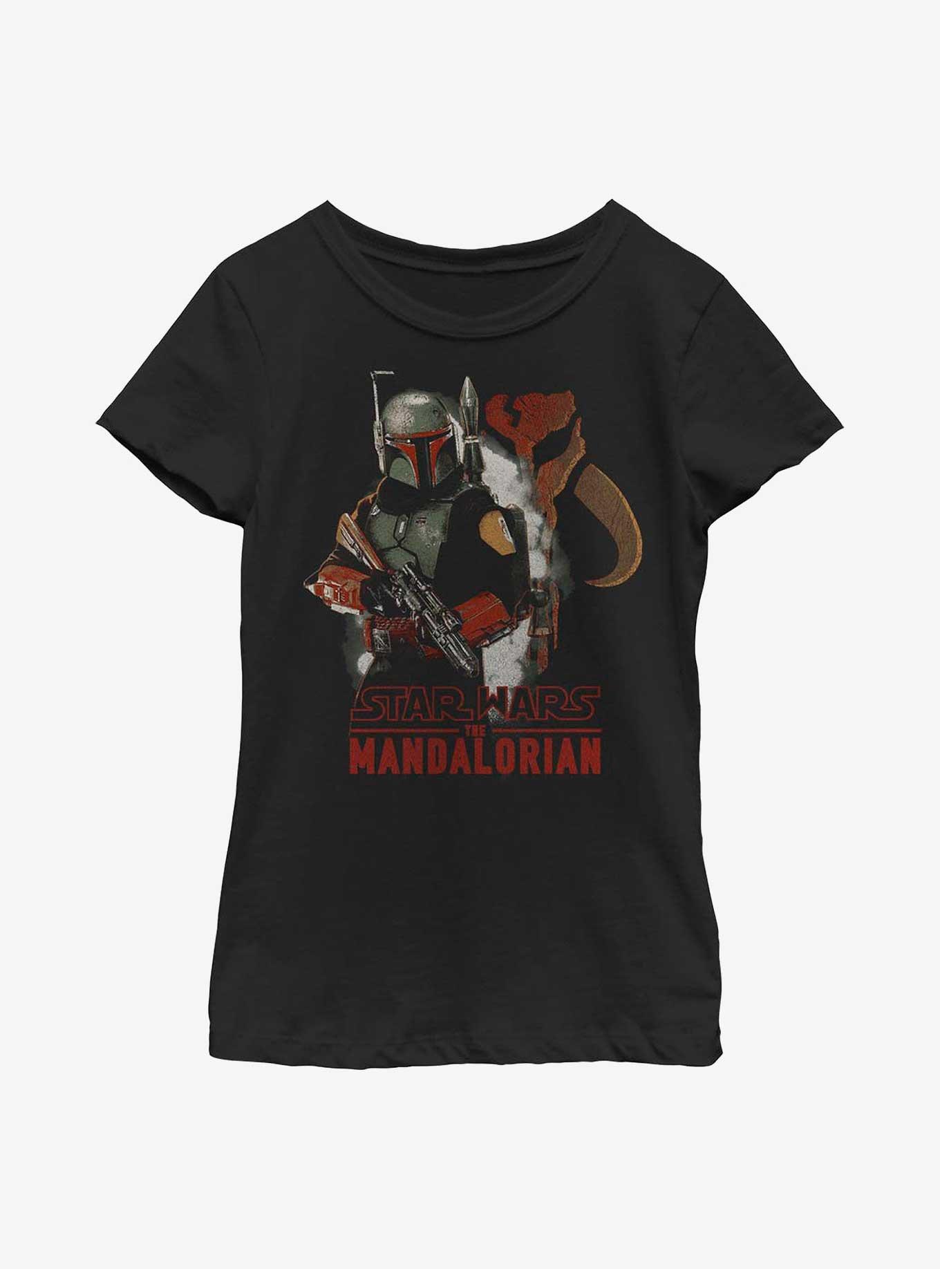 Star Wars The Mandalorian My Father's Armor Boba Fett Youth Girls T-Shirt, BLACK, hi-res