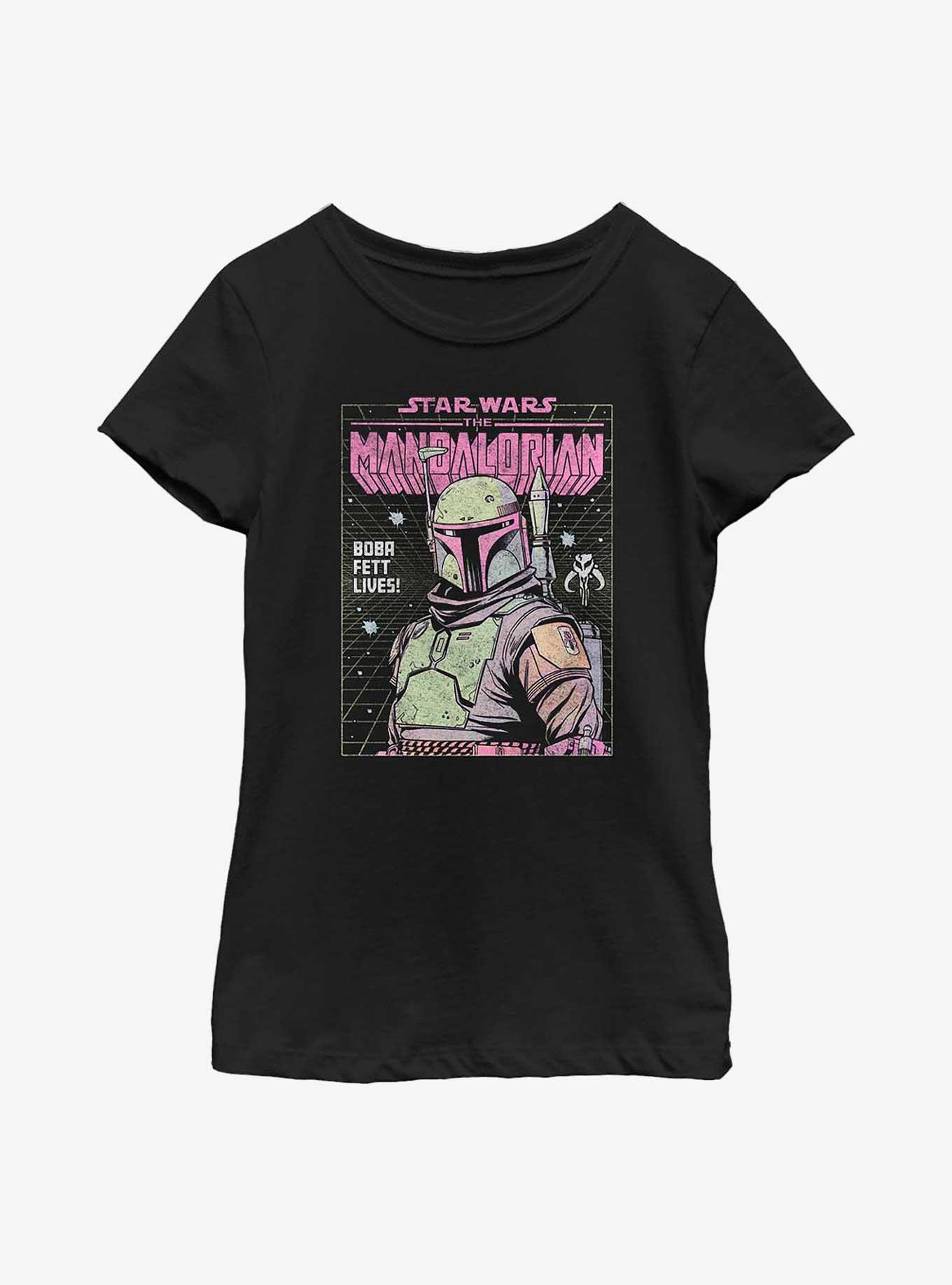 Star Wars The Mandalorian Neon Boba Fett Youth Girls T-Shirt, , hi-res