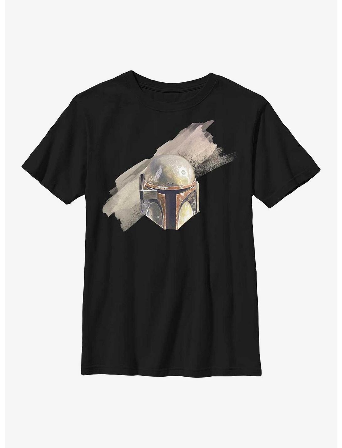 Star Wars The Mandalorian Boba Fett Helmet Youth T-Shirt, BLACK, hi-res