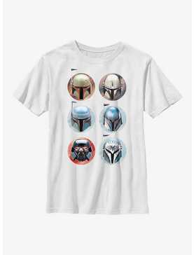Star Wars The Mandalorian Bounty Hunter Helmets Youth T-Shirt, , hi-res