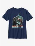 Star Wars The Mandalorian Boba Fett Tracking Youth T-Shirt, NAVY, hi-res