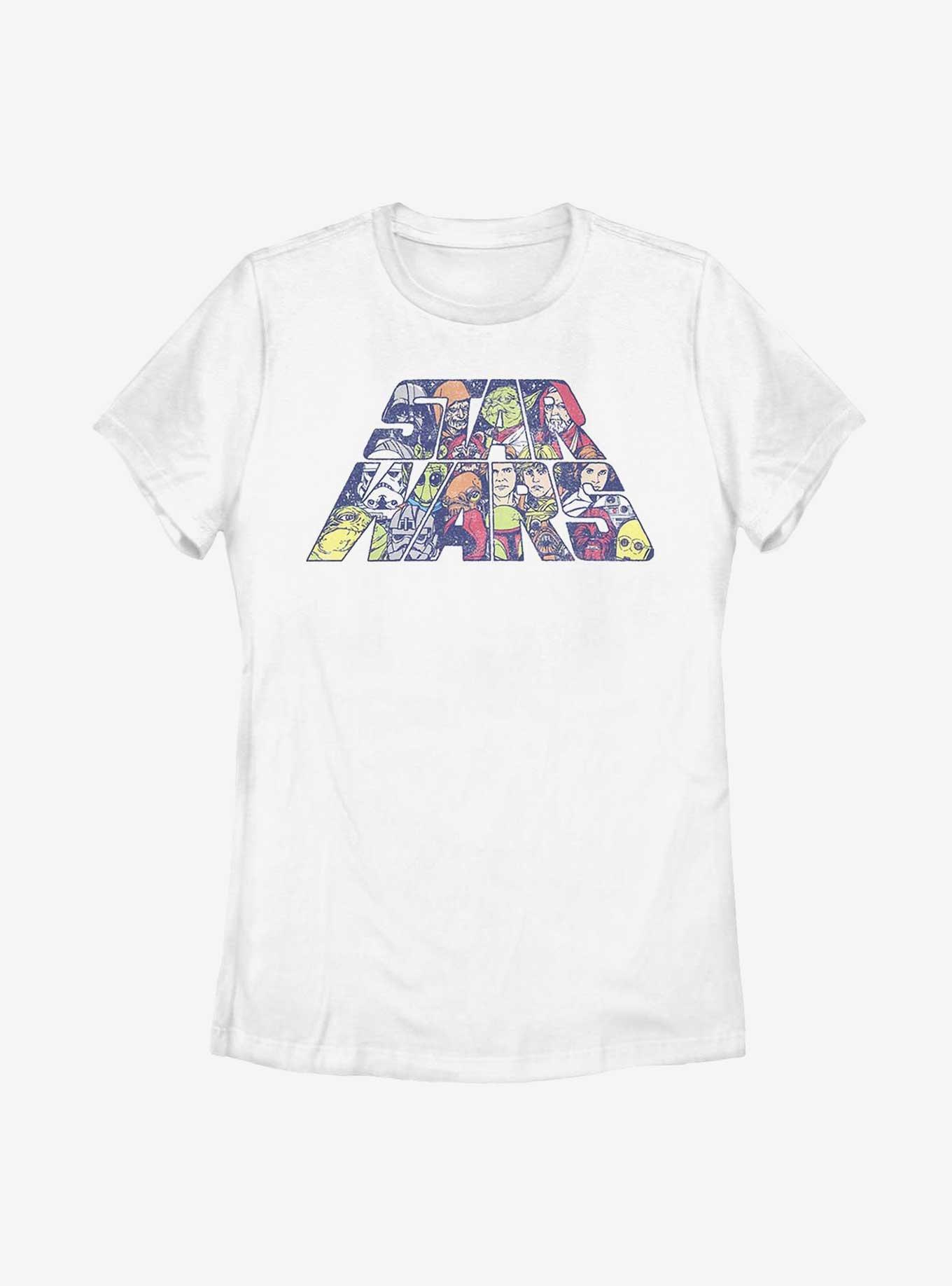 Star Wars Title Fill Characters Womens T-Shirt, , hi-res