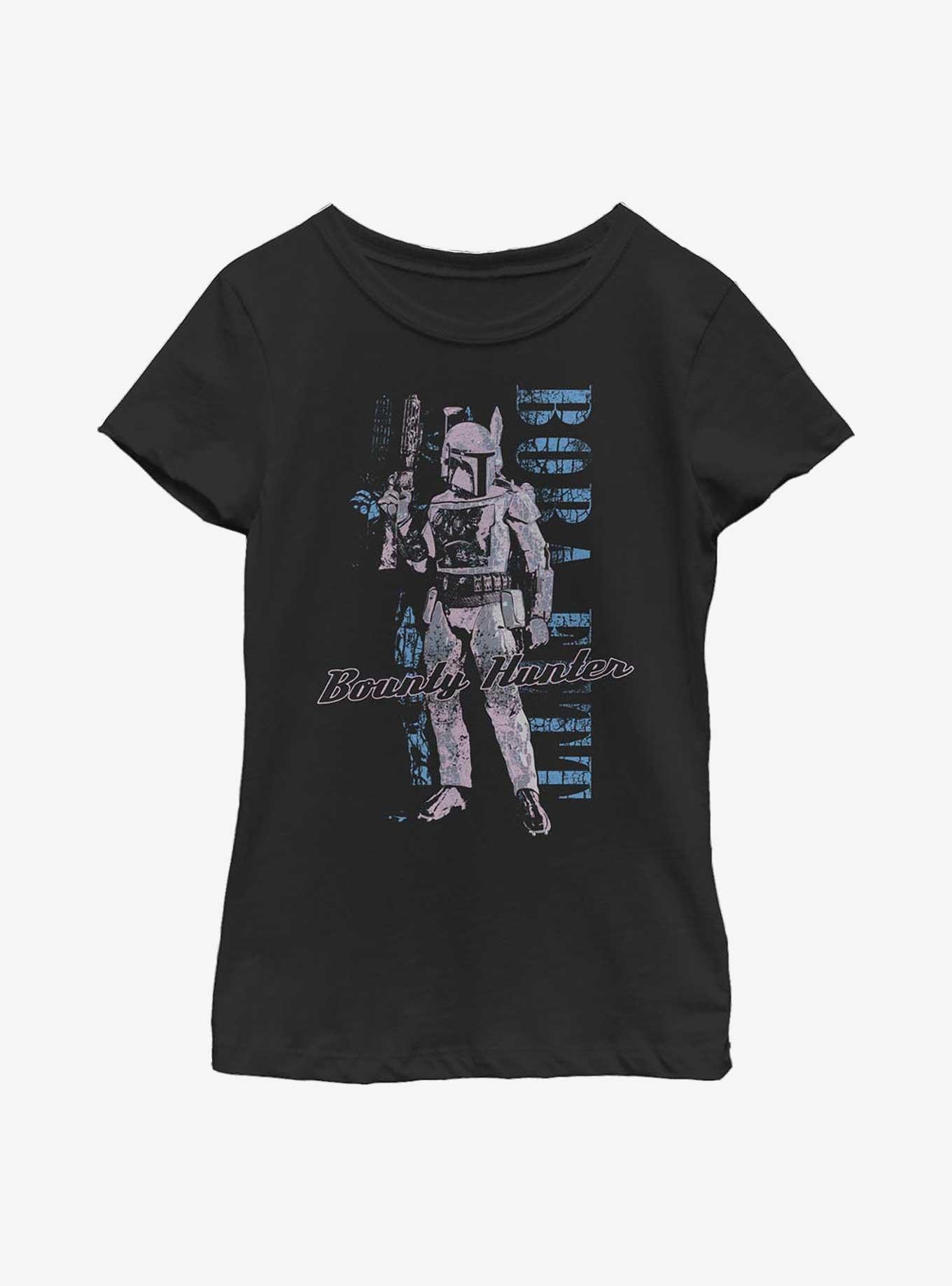 Star Wars Distressed Boba Fett Youth Girls T-Shirt, BLACK, hi-res