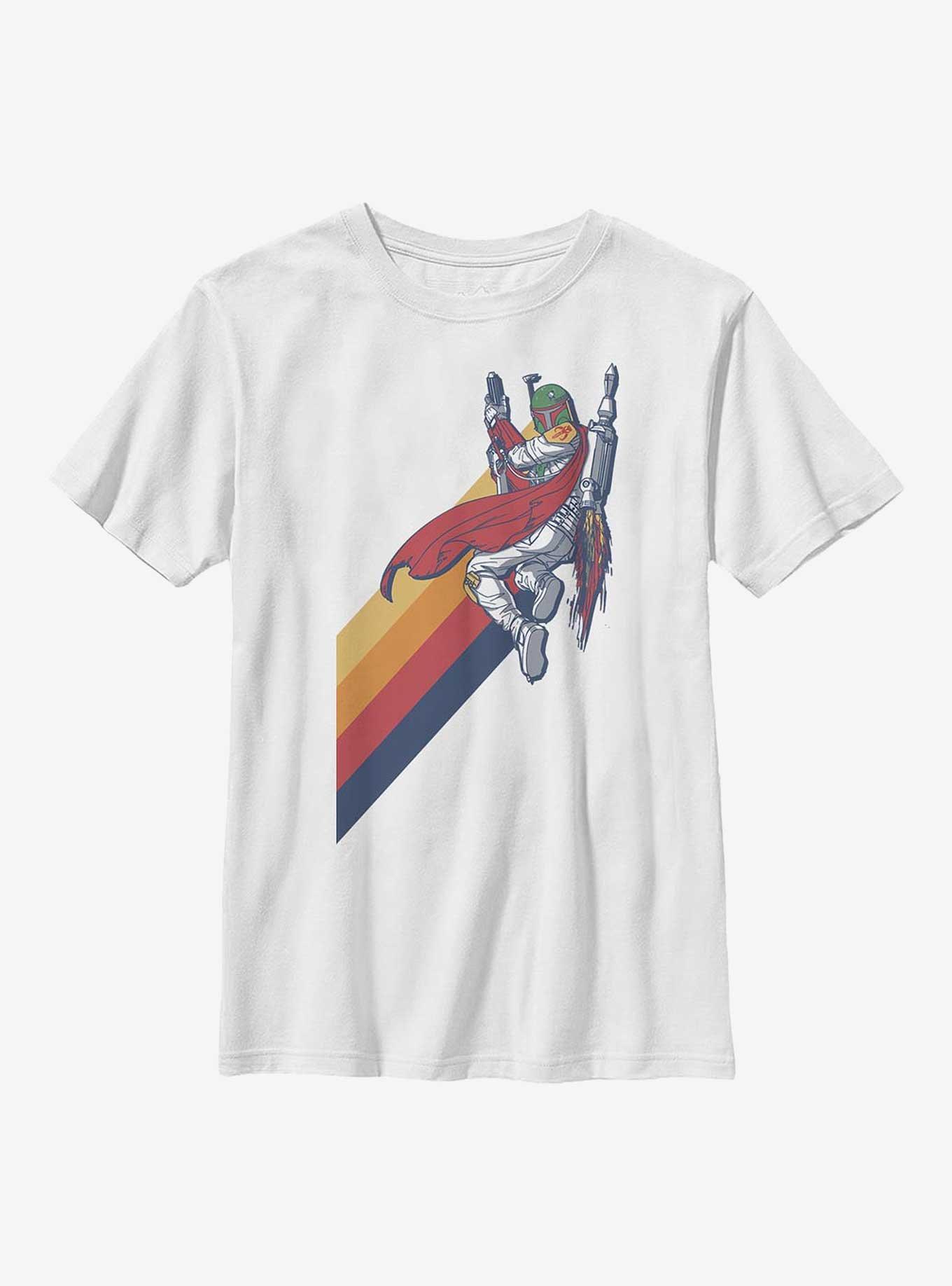 Star Wars Boba Fett Jetpack Fade Youth T-Shirt, WHITE, hi-res