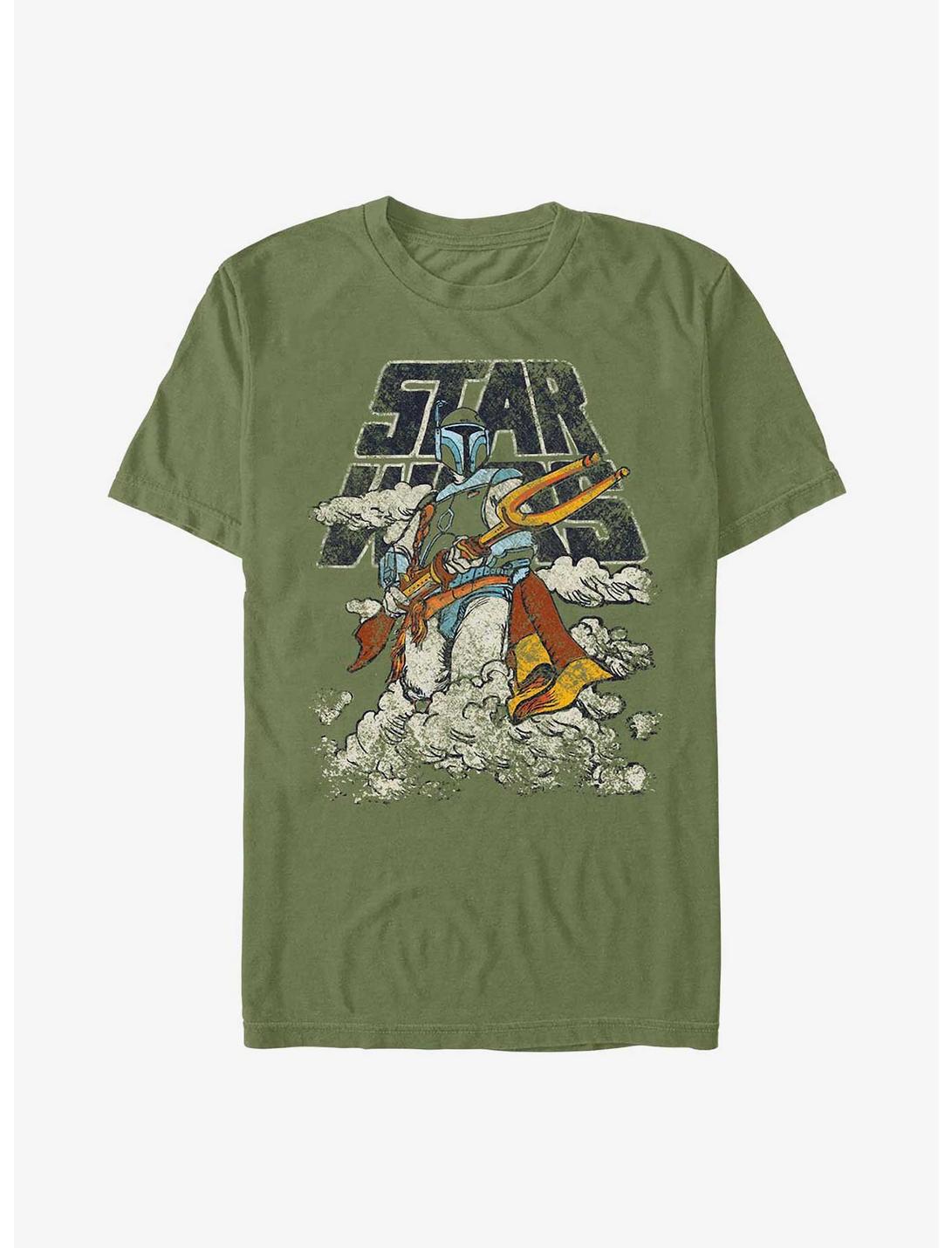 Star Wars Cloudy With A Chance Of Boba Fett T-Shirt, MIL GRN, hi-res