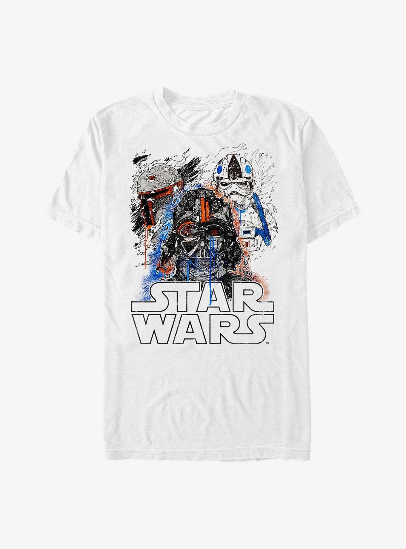 Star Wars Group Spray T-Shirt, WHITE, hi-res